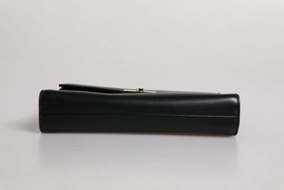 Dolce & Gabbana Schwarze Leder Logo-Plakette Dokumententasche Tasche