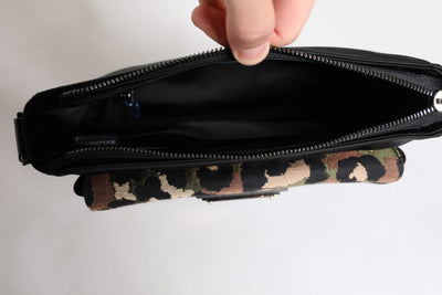 Dolce & Gabbana Multicolor Leopard Jacquard Crossbody Tasche