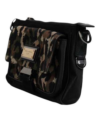 Dolce & Gabbana Multicolor Leopard Jacquard Crossbody Tasche