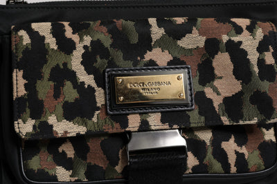 Dolce & Gabbana Multicolor Leopard Jacquard Crossbody Tasche