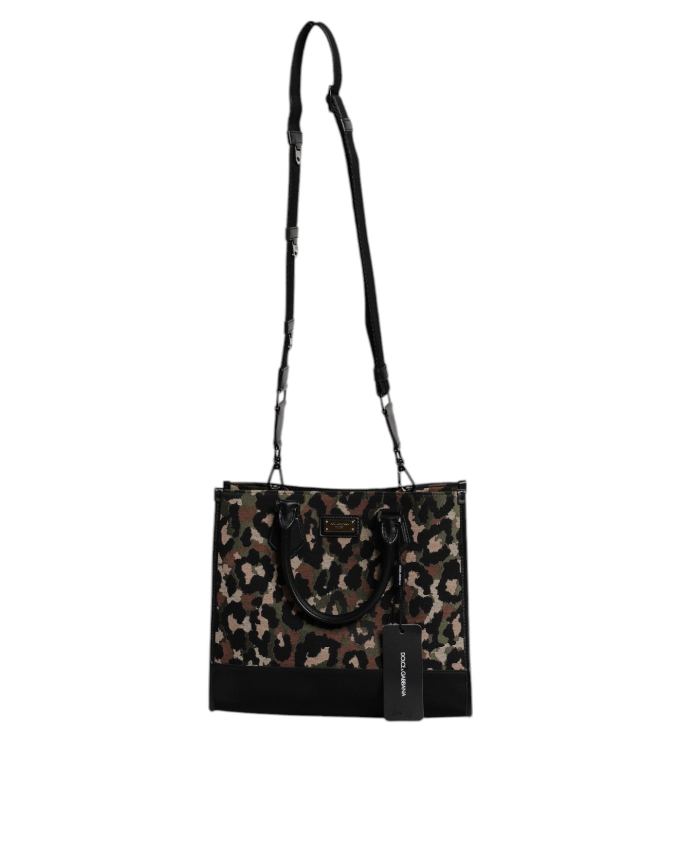 Dolce & Gabbana Multicolor Leopard Einkaufstasche Umhängetasche