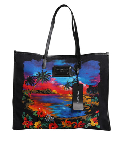 Dolce & Gabbana Multicolor Graphic Printed Top Handle Einkaufstasche