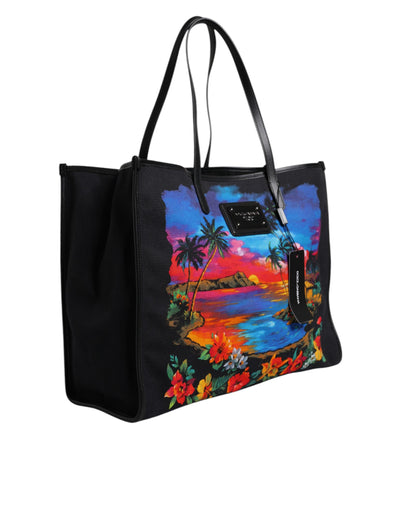 Dolce & Gabbana Multicolor Graphic Printed Top Handle Einkaufstasche