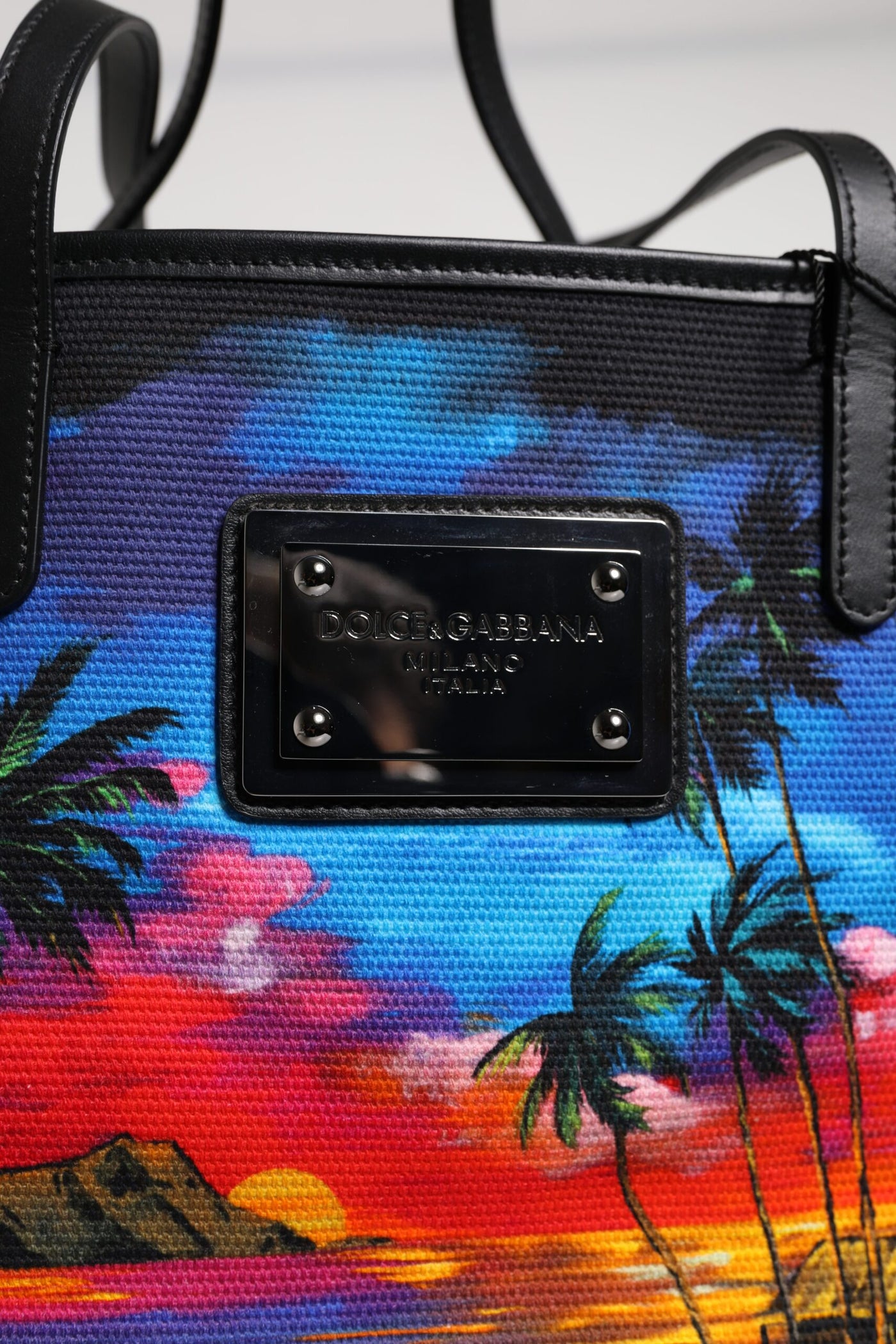 Dolce & Gabbana Multicolor Graphic Printed Top Handle Einkaufstasche