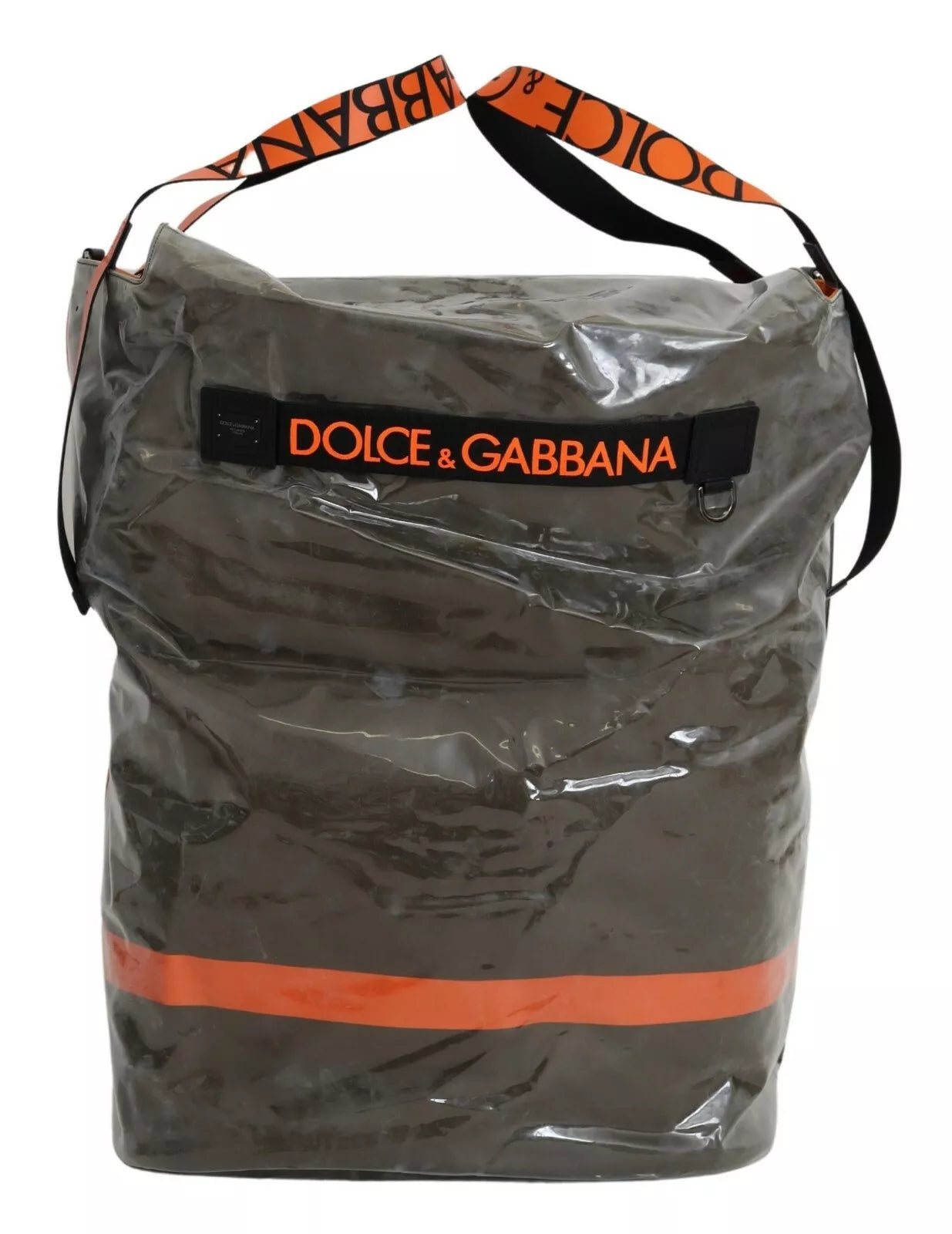 Dolce & Gabbana Grüner Modeausdruck Übergroße Plastiktragetasche