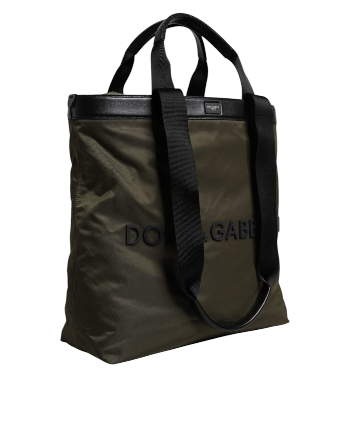 Dolce & Gabbana Militärische grüne Nylon-Schulterriemen-Tragetasche