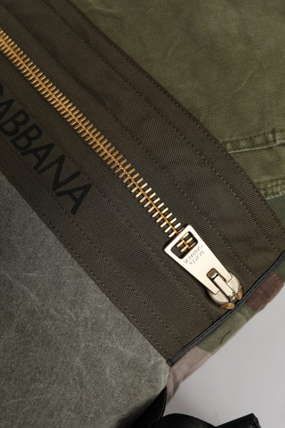 Dolce & Gabbana Militär Grün Patchwork Rucksack Rucksack Tasche