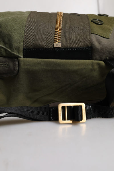 Dolce & Gabbana Militär Grün Patchwork Rucksack Rucksack Tasche