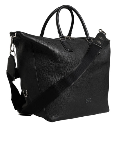 Dolce & Gabbana Schwarze Kalbslederhandtasche Duffle Bag