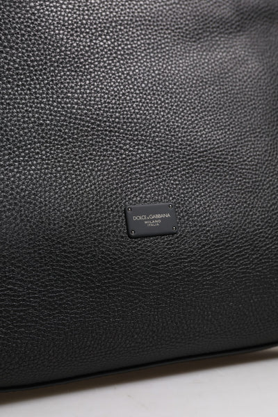Dolce & Gabbana Schwarze Kalbslederhandtasche Duffle Bag