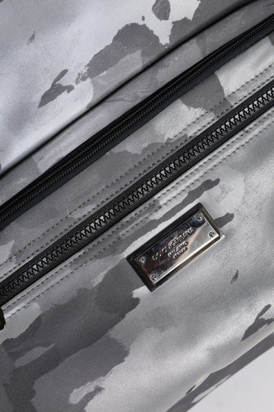 Dolce & Gabbana Graue Tarnfarben-Baumwolltasche mit mehreren Fächern Tote Bag