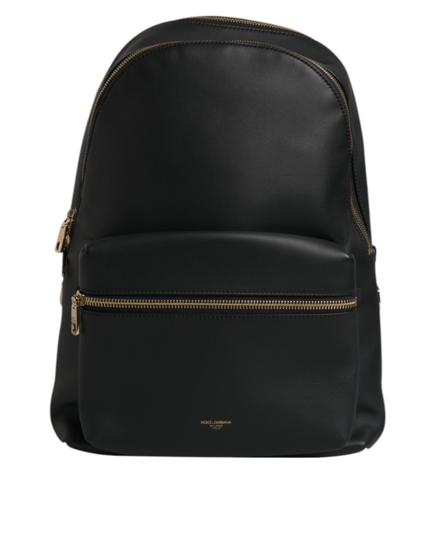 Dolce & Gabbana Schwarze DG Leder Logo Print Travel Back Pack Tasche