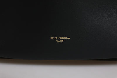Dolce & Gabbana Schwarze DG Leder Logo Print Travel Back Pack Tasche