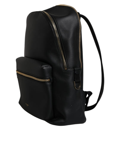 Dolce & Gabbana Schwarze DG Leder Logo Print Travel Back Pack Tasche