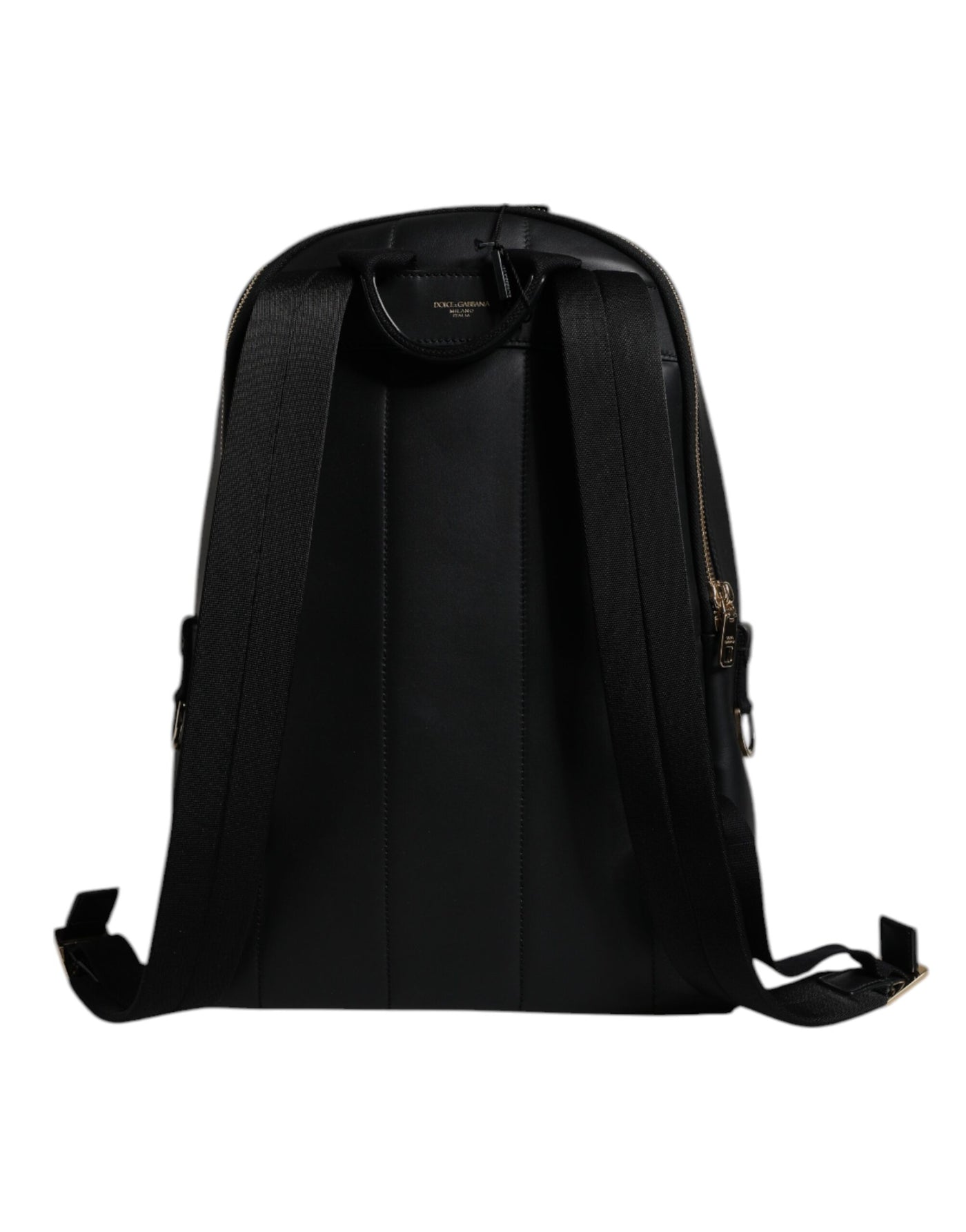 Dolce & Gabbana Schwarze DG Leder Logo Print Travel Back Pack Tasche