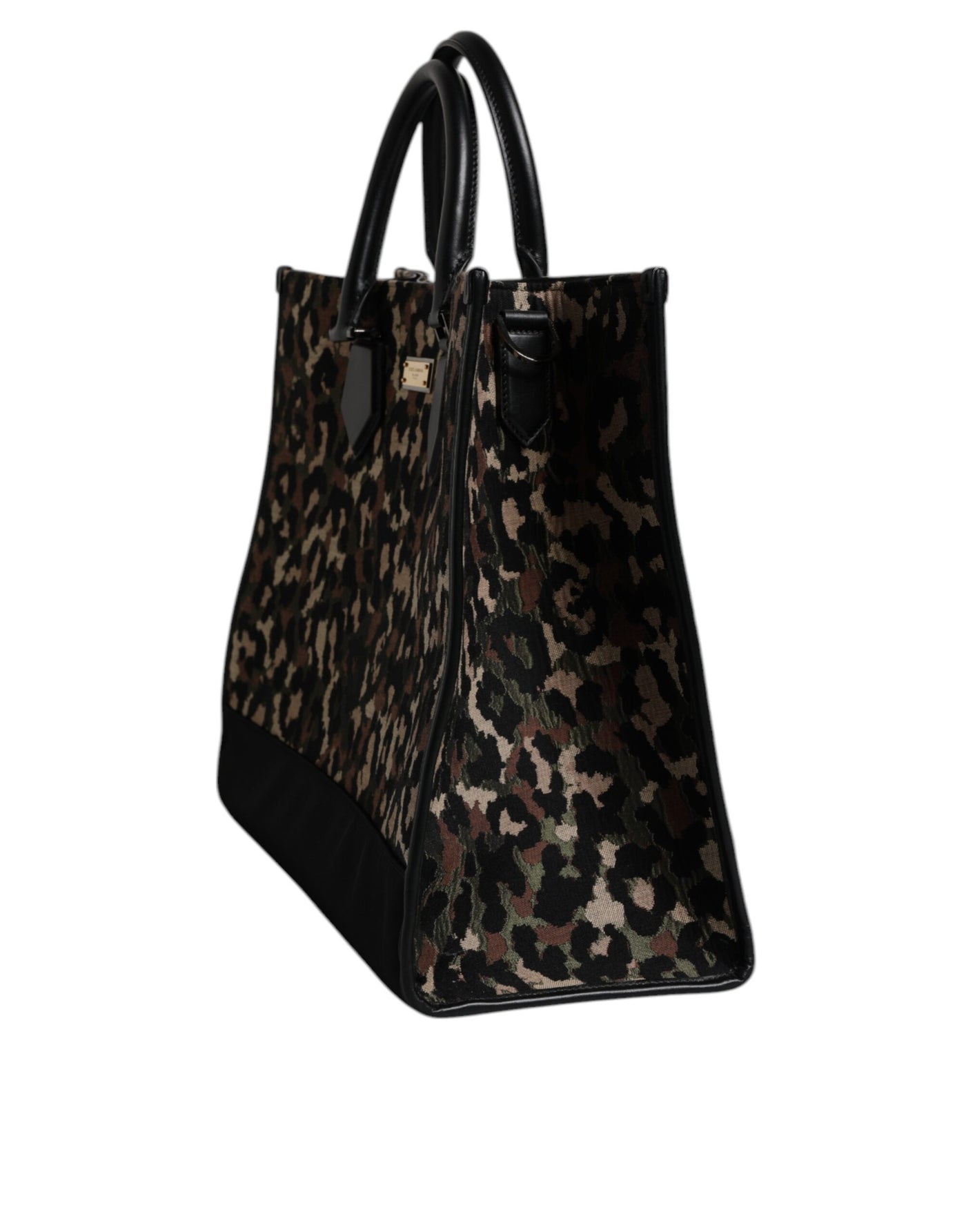Dolce & Gabbana Multicolor Leopard Einkaufstasche Umhängetasche