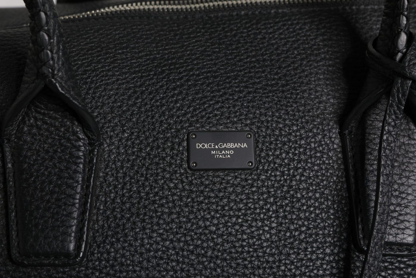 Dolce & Gabbana Schwarze Kalbslederhandtasche Duffle Bag