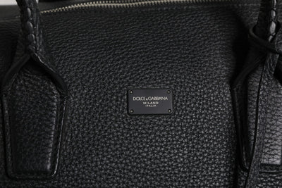 Dolce & Gabbana Schwarze Kalbslederhandtasche Duffle Bag
