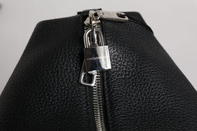 Dolce & Gabbana Schwarze Kalbslederhandtasche Duffle Bag
