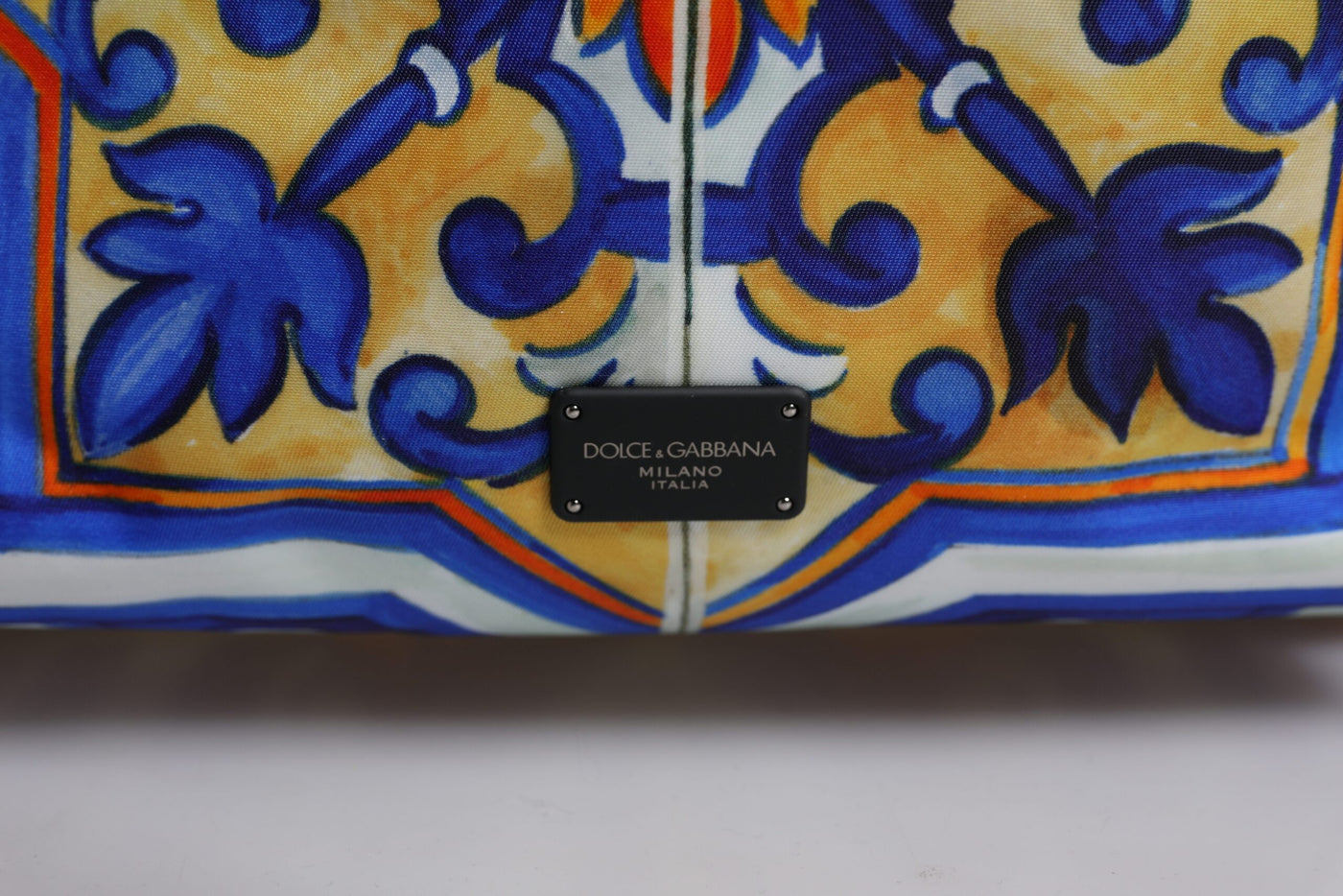 Dolce & Gabbana Multicolor Majolika Druck Nylon Reise-Rucksack Tasche