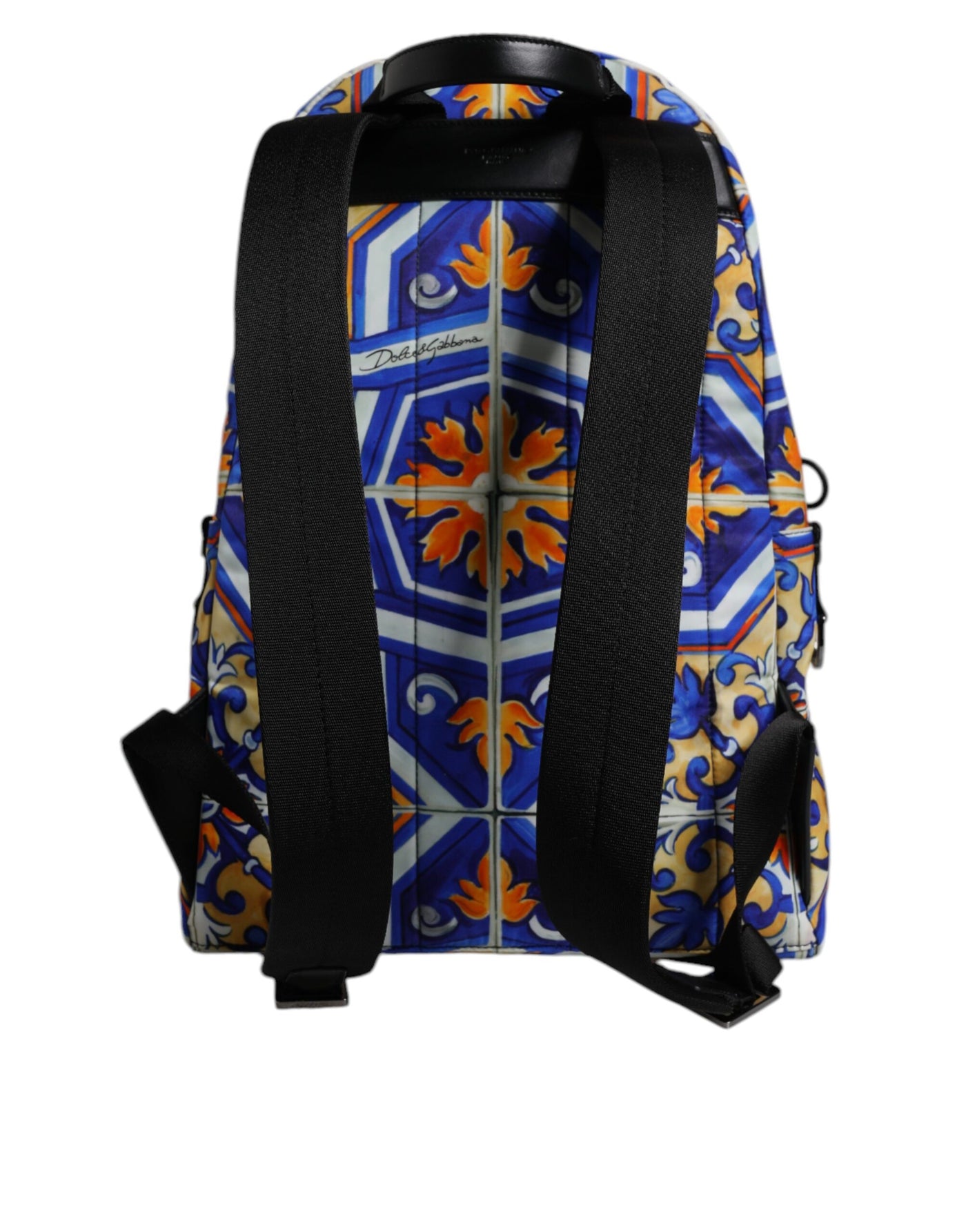 Dolce & Gabbana Multicolor Majolika Druck Nylon Reise-Rucksack Tasche