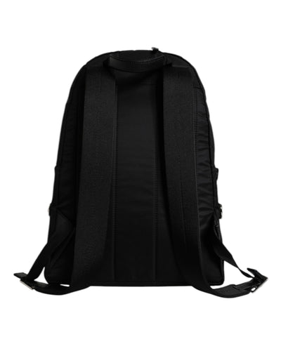 Dolce & Gabbana Schwarzes Nylon #DGFAMILY verschönert Rucksack VULCANO Tasche