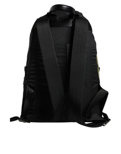 Dolce & Gabbana Schwarzes Logo Tape Polyamid Schule Reise Rucksack Tasche