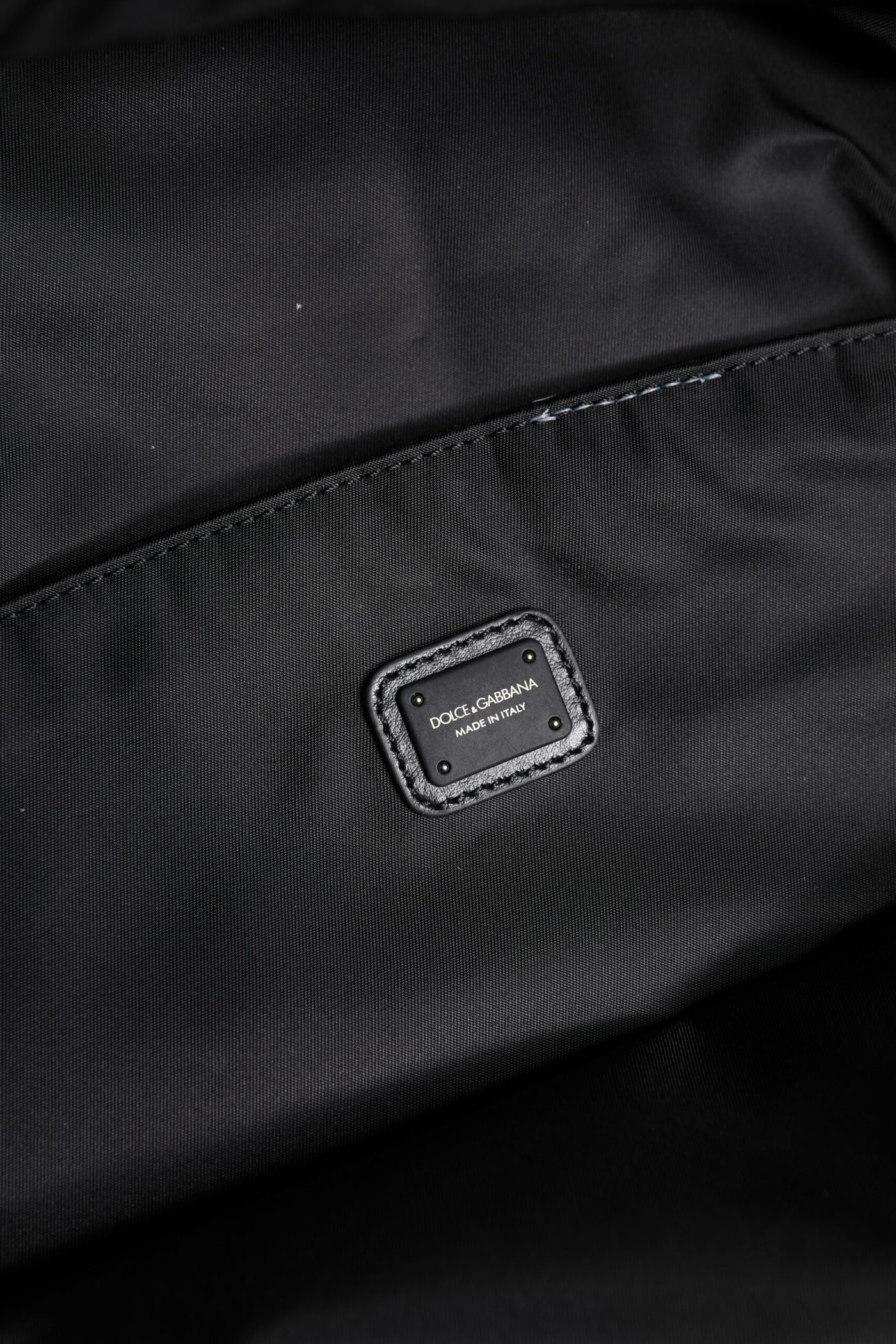 Dolce & Gabbana Schwarzes Logo Tape Polyamid Schule Reise Rucksack Tasche