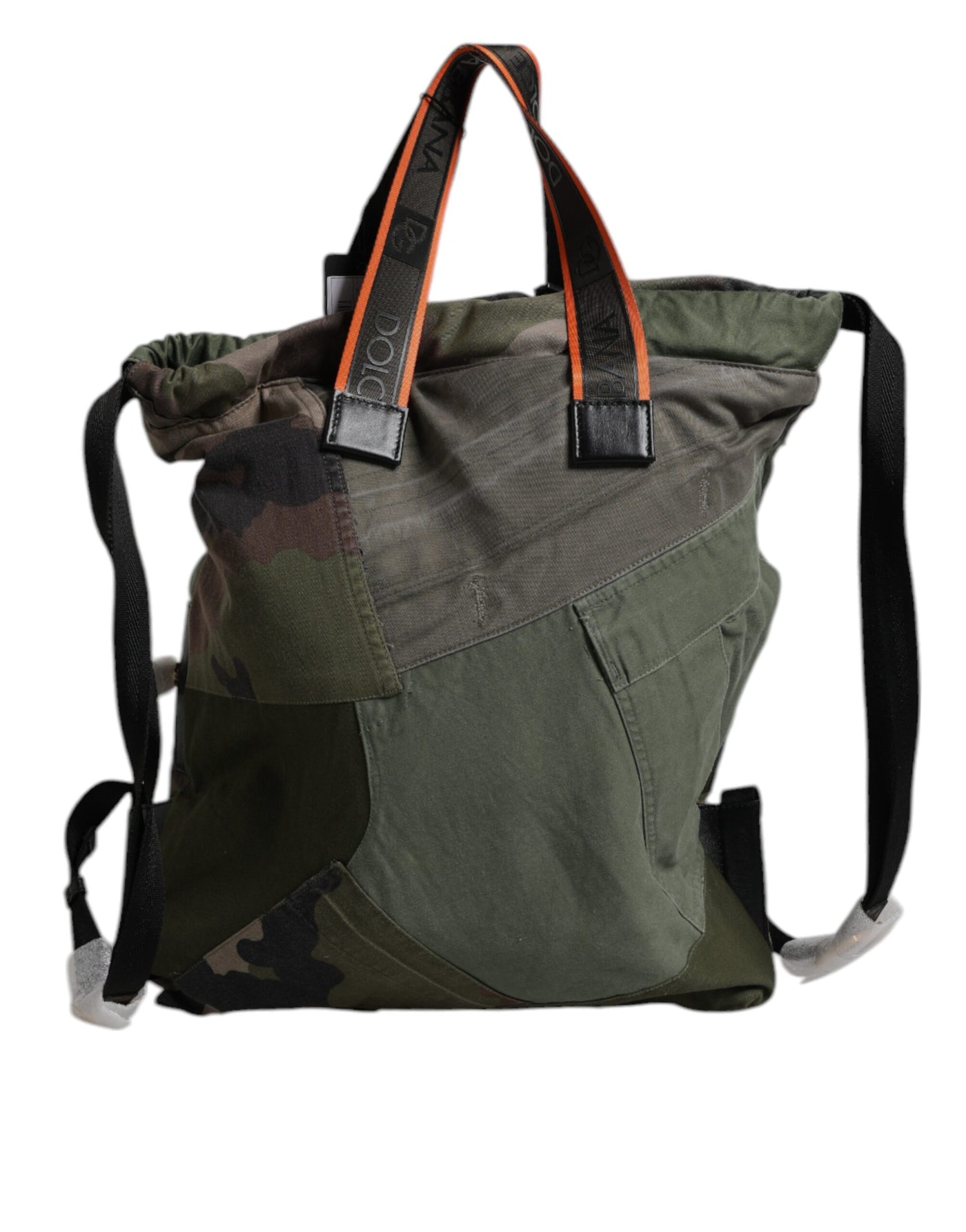 Dolce & Gabbana Militär Grün Patchwork Rucksack Rucksack Tasche