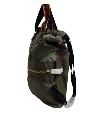 Dolce & Gabbana Militär Grün Patchwork Rucksack Rucksack Tasche