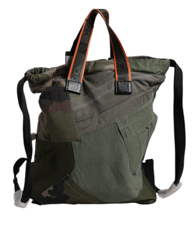 Dolce & Gabbana Militär Grün Patchwork Rucksack Rucksack Tasche
