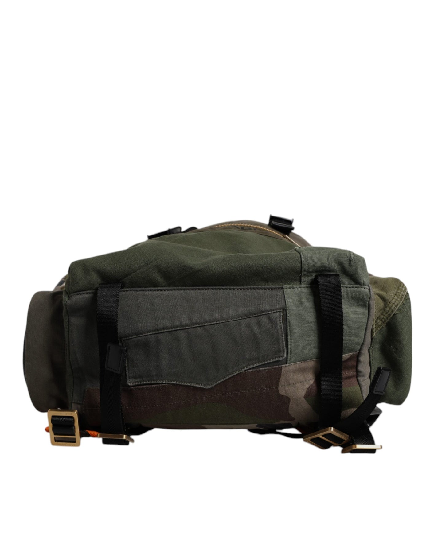 Dolce & Gabbana Militärgrünes Patchwork-Reiserucksacktasche