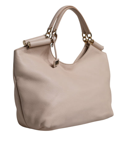 Dolce & Gabbana Hellrosa Hirschleder Logo-Plakette Tote Top Handle Bag