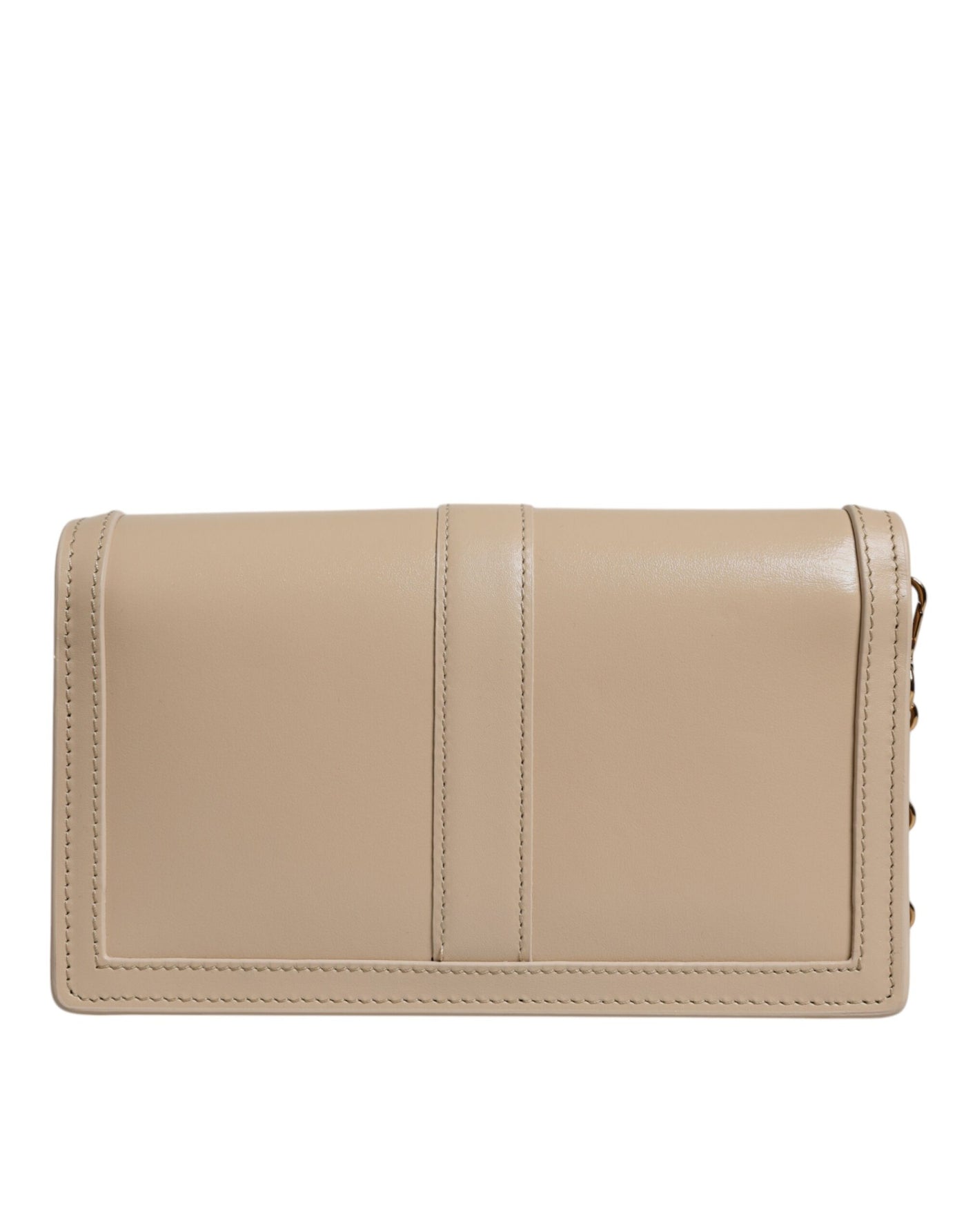 Versace Beige Goldkette Kalbsleder Brieftasche Crossbody Tasche