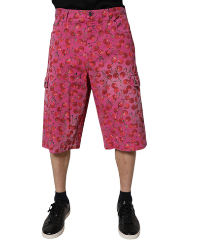 Dolce & Gabbana Rosa Kirschdruck Cargo-Baumwollshorts