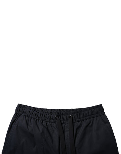 Dolce & Gabbana Schwarz Baumwolle Sweatshorts Männer Bermuda Shorts