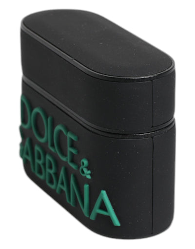 Dolce & Gabbana Schwarz Orange Silikon geprägte Logo Airpods Fall