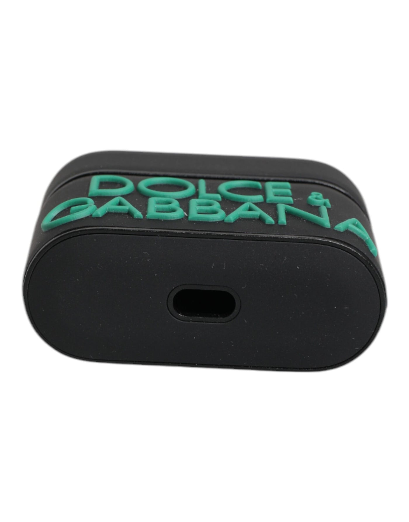 Dolce & Gabbana Schwarz Orange Silikon geprägte Logo Airpods Fall