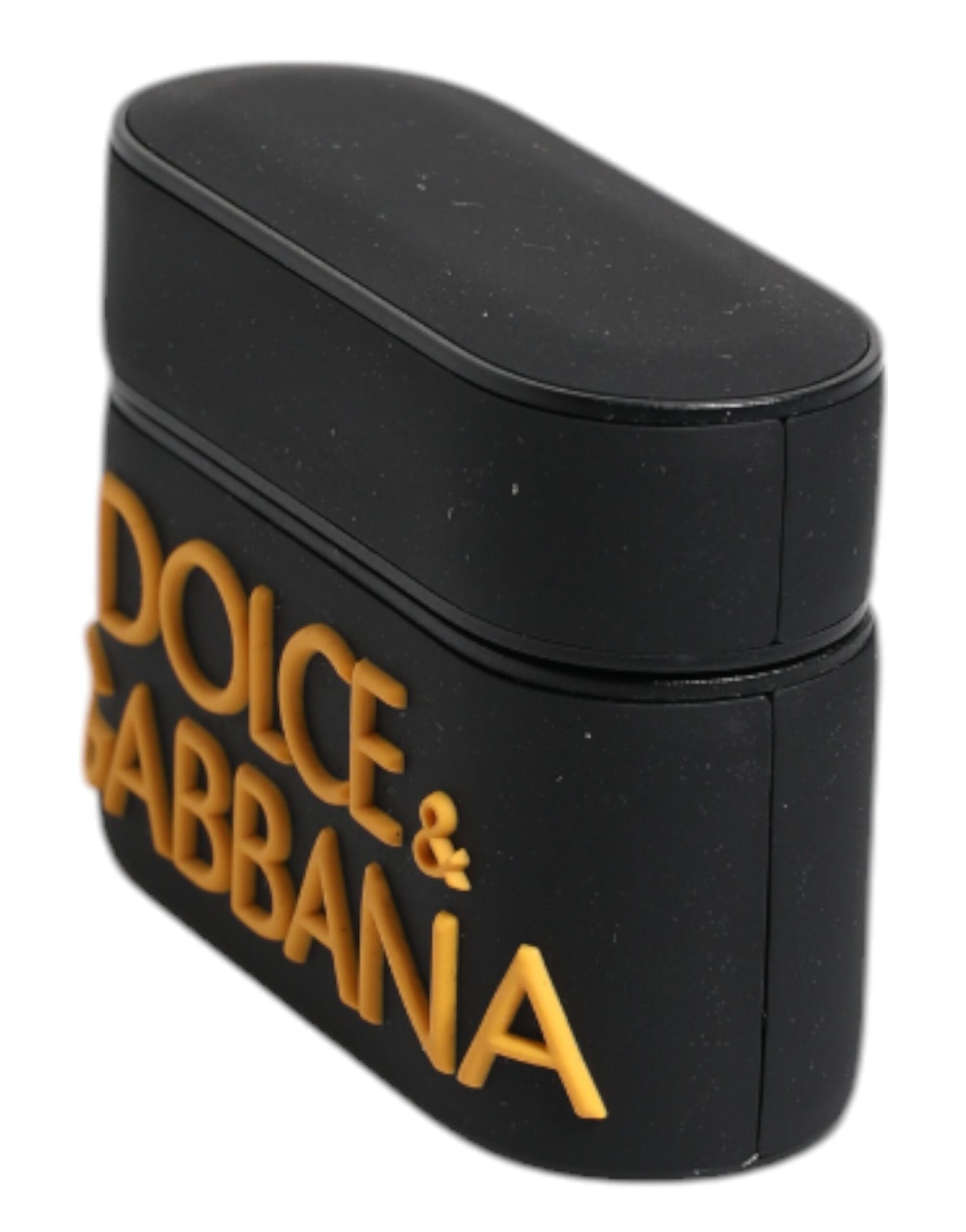 Dolce & Gabbana Schwarz-Gelb Silikon geprägte Logo Airpods Fall