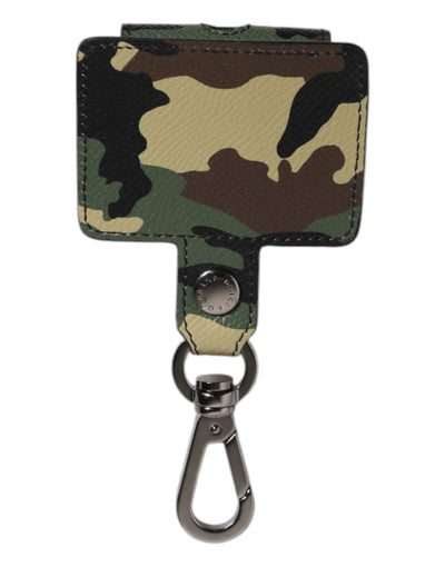 Dolce & Gabbana Multicolor Camouflage Leder Airpods Tasche