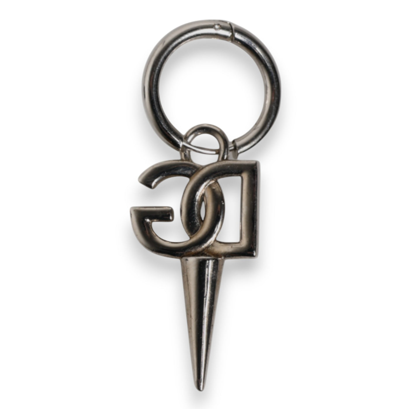 Dolce & Gabbana Silber Messing DG Logo Metall Ring Halter Schlüsselanhänger Schlüsselring