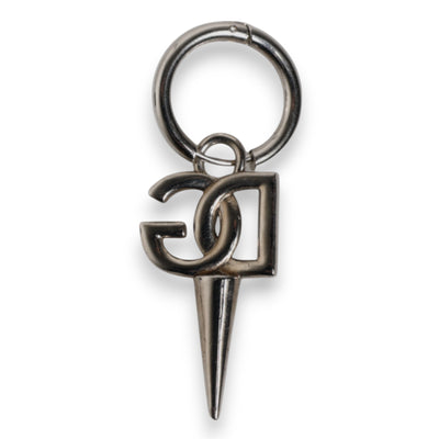 Dolce & Gabbana Silber Messing DG Logo Metall Ring Halter Schlüsselanhänger Schlüsselring