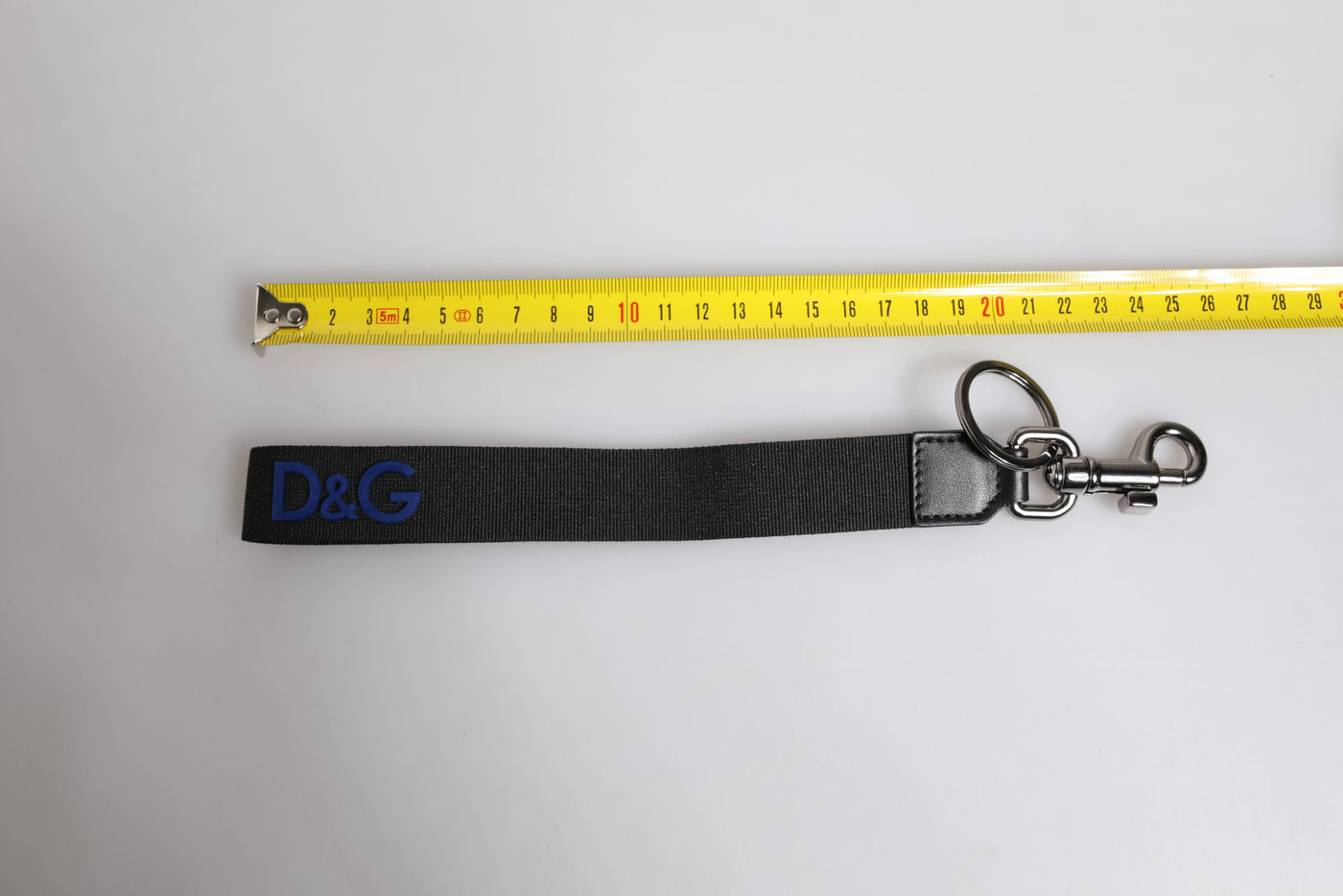 Dolce & Gabbana Schwarzes Logo Nylon Silber Messing Männer Halter Schlüsselanhänger Schlüsselanhänger