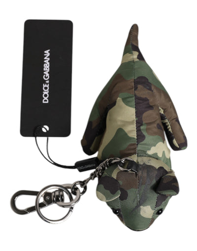 Dolce & Gabbana Multicolor Camouflage Tier Silhouette Schlüsselanhänger Schlüsselring
