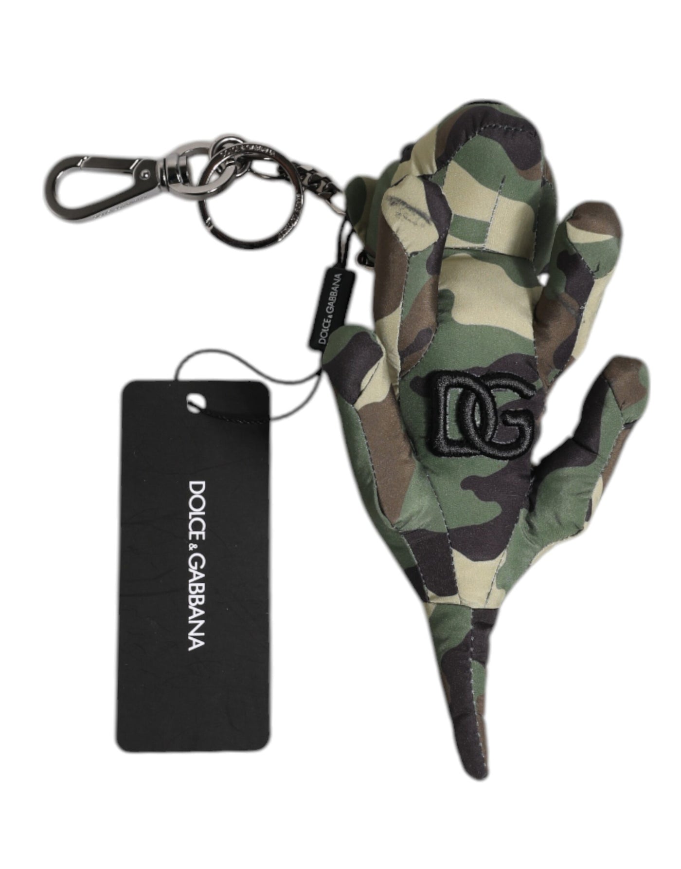 Dolce & Gabbana Multicolor Camouflage Tier Silhouette Schlüsselanhänger Schlüsselring