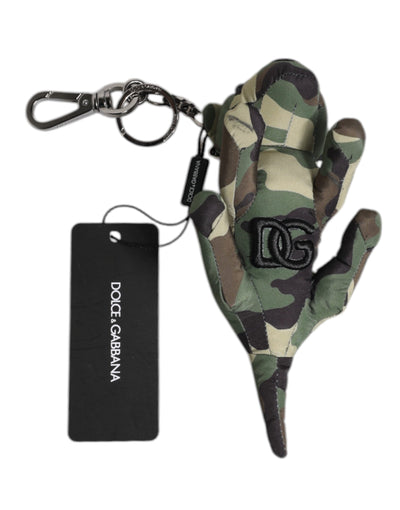 Dolce & Gabbana Multicolor Camouflage Tier Silhouette Schlüsselanhänger Schlüsselring