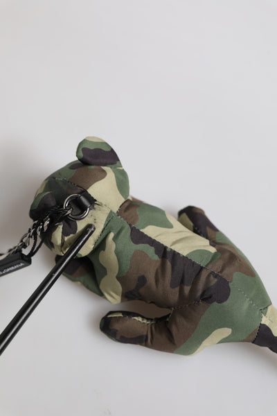 Dolce & Gabbana Multicolor Camouflage Tier Silhouette Schlüsselanhänger Schlüsselring