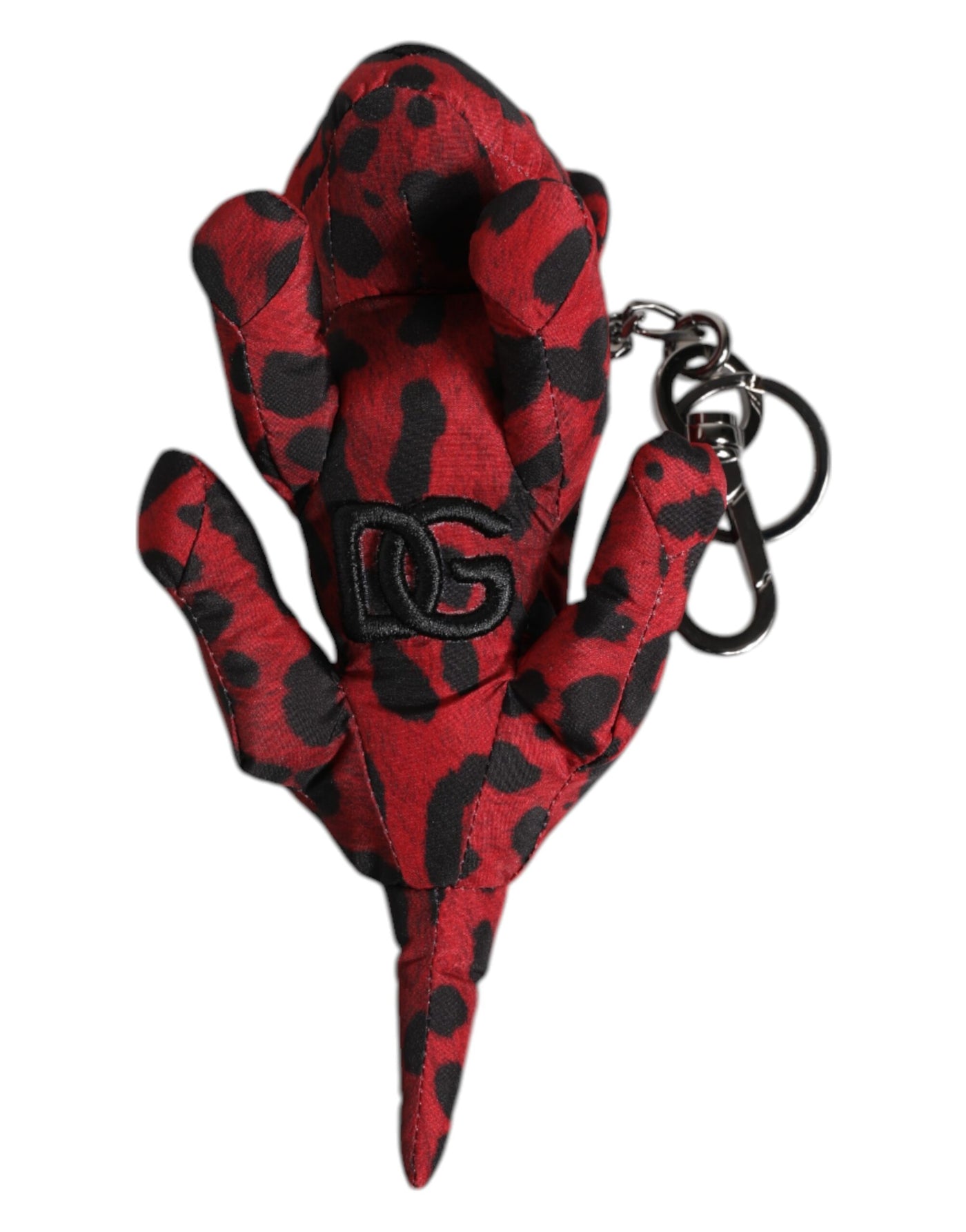 Dolce & Gabbana Rot Schwarz Polyester Tier Silhouette Schlüsselanhänger Schlüsselanhänger