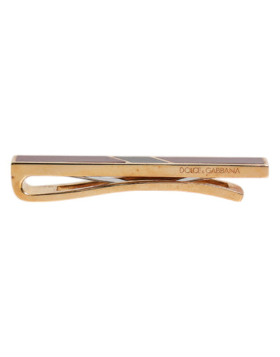 Dolce & Gabbana Multicolor Gold Ton Messing Krawattenklammer Bar