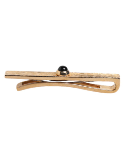 Dolce & Gabbana Schwarzer Saphir Gold-Ton Messing Krawattenklammer Bar